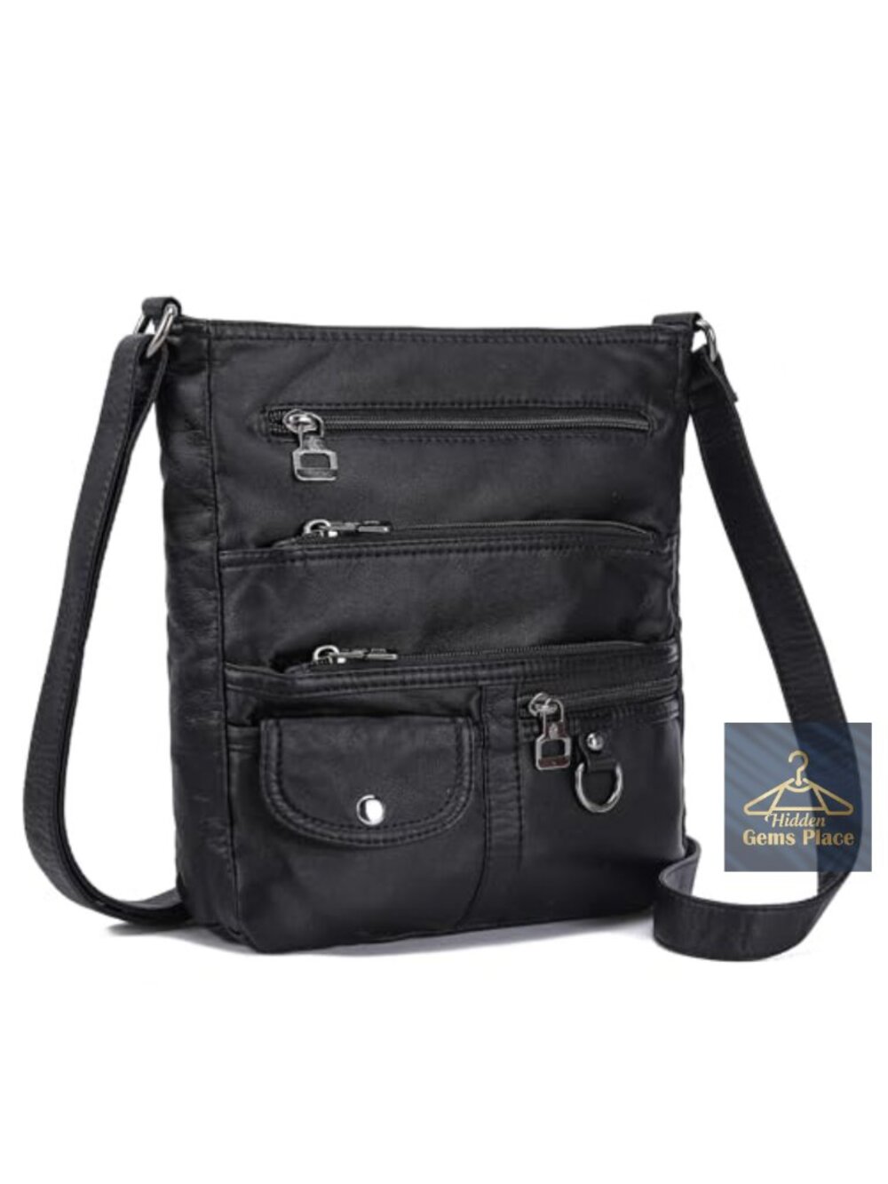 Small PU Leather Crossbody Bag with Multiple Pockets for Daily Use